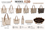 Model 020 – Large Patterned Tote Bag with Matching Pouch