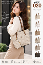 Model 020 – Large Patterned Tote Bag with Matching Pouch