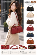Model 021 – Studded Structured Handbag with Front Strap Detail