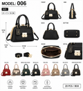 Model 006 – Structured Top-Handle Satchel with Front Pocket & Gold Lock
