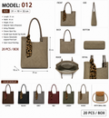 Model 012 – Herringbone Tote Bag with Detachable Leopard-Print Scarf