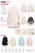 Model 017 – Floral Multi-Pocket Backpack with Cute Charm