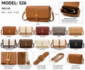 Model 526 Women Fashion Structured Flap Crossbody Handbag