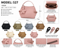 Model 527 Women Fashion Flower Charm Structured Handbag