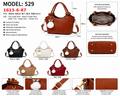 Model 529 Women Fashion Bow Charm Structured Handbag
