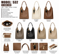 Model 532 Women Fashion Soft Hobo Tote Handbag with Doll Charm