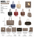 Model 541 Women Fashion Heart Charm Structured Tote Handbag