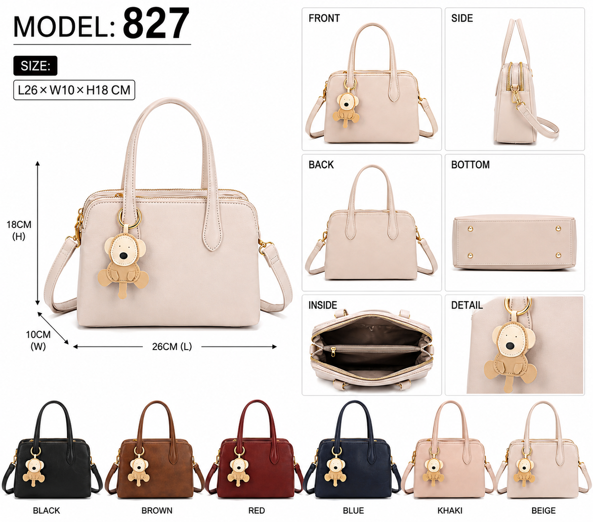MODEL:827 – Fashion Top Handle Handbag