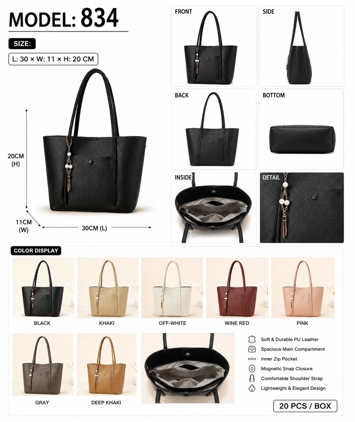 MODEL:834 – Fashion Shoulder Tote Bag