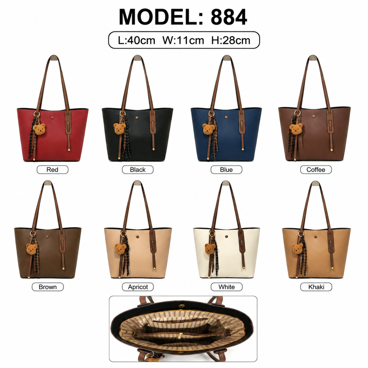 Model No. 884 Women Fashion Large Tote Bag