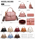 Model No. 900 Small Quilted Women Purse with Top Handle and Detachable Strap