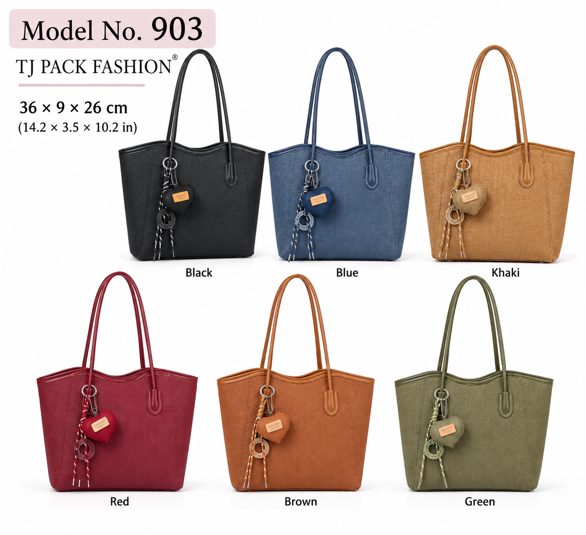 Model No. 903 – Textured Everyday Shoulder Tote Bag