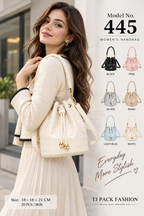 Model 445 – Woven Drawstring Bucket Shoulder Bag